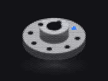 Halftone drawing of a machined pipe flange