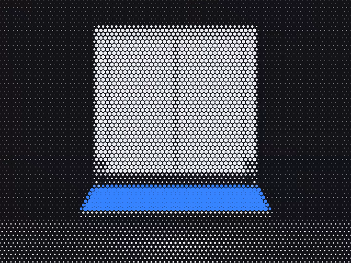 Halftone drawing of the back of a truck with its liftgate lowered